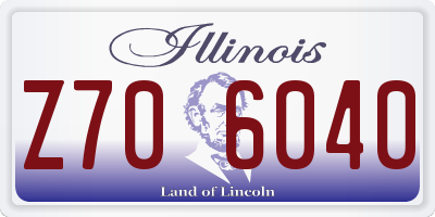 IL license plate Z706040