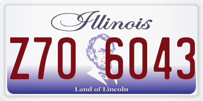 IL license plate Z706043
