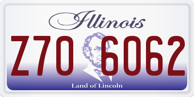 IL license plate Z706062