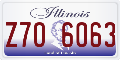 IL license plate Z706063