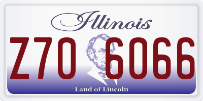 IL license plate Z706066