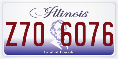 IL license plate Z706076