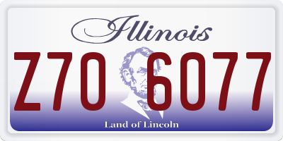 IL license plate Z706077