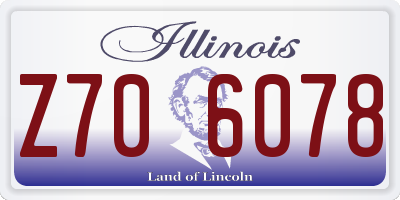 IL license plate Z706078