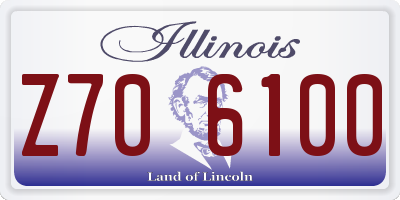 IL license plate Z706100
