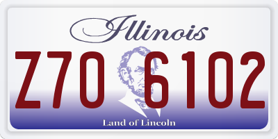 IL license plate Z706102