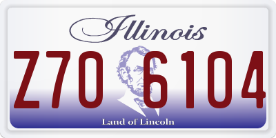 IL license plate Z706104