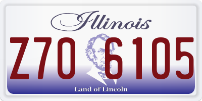 IL license plate Z706105