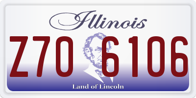 IL license plate Z706106