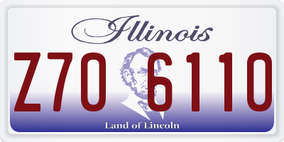 IL license plate Z706110