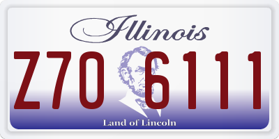 IL license plate Z706111