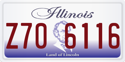 IL license plate Z706116
