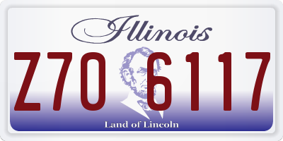 IL license plate Z706117