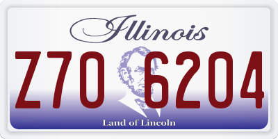 IL license plate Z706204