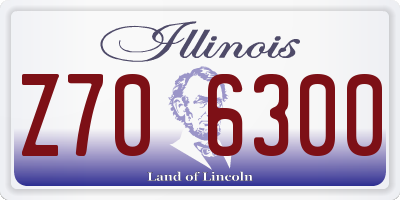 IL license plate Z706300