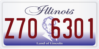 IL license plate Z706301