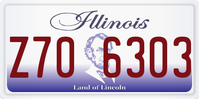 IL license plate Z706303