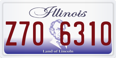 IL license plate Z706310