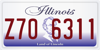 IL license plate Z706311