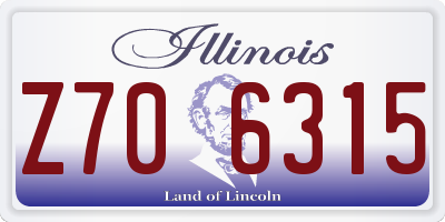 IL license plate Z706315