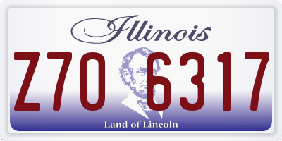 IL license plate Z706317