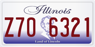 IL license plate Z706321
