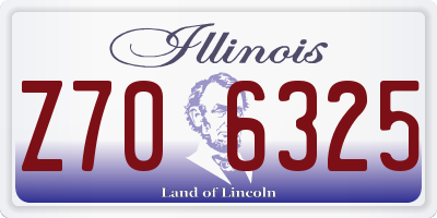 IL license plate Z706325