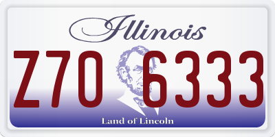 IL license plate Z706333