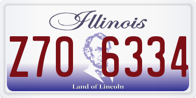 IL license plate Z706334