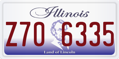 IL license plate Z706335