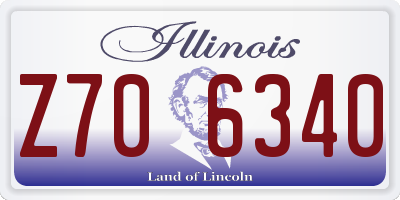 IL license plate Z706340
