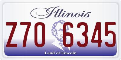 IL license plate Z706345