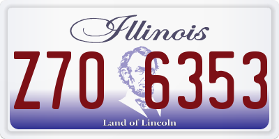IL license plate Z706353