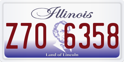 IL license plate Z706358