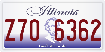 IL license plate Z706362
