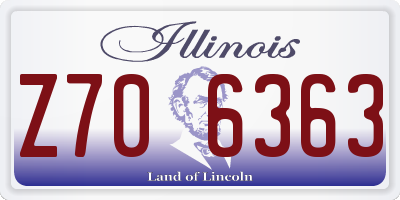 IL license plate Z706363