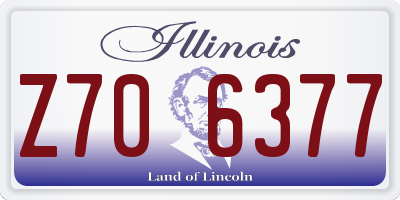 IL license plate Z706377
