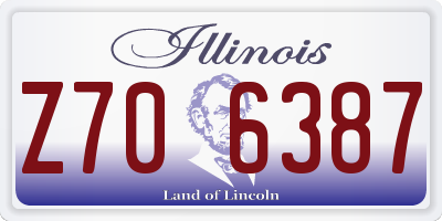 IL license plate Z706387