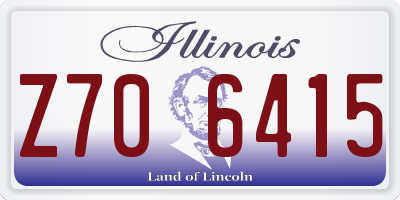 IL license plate Z706415
