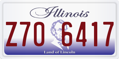 IL license plate Z706417
