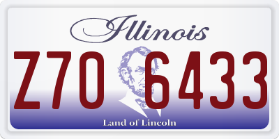 IL license plate Z706433