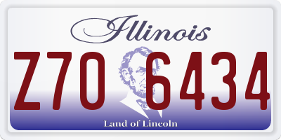 IL license plate Z706434