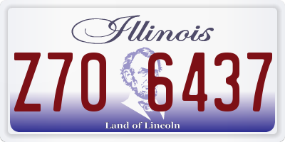 IL license plate Z706437