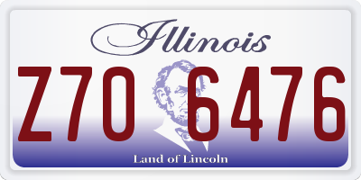 IL license plate Z706476