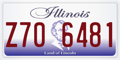 IL license plate Z706481