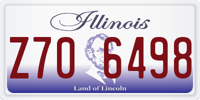 IL license plate Z706498