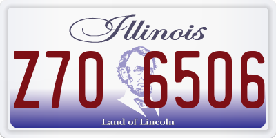 IL license plate Z706506