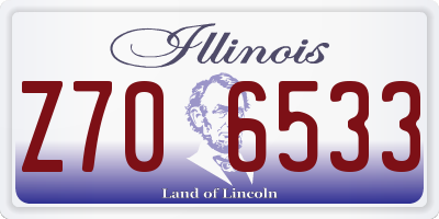 IL license plate Z706533