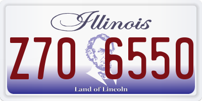 IL license plate Z706550