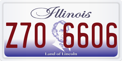 IL license plate Z706606